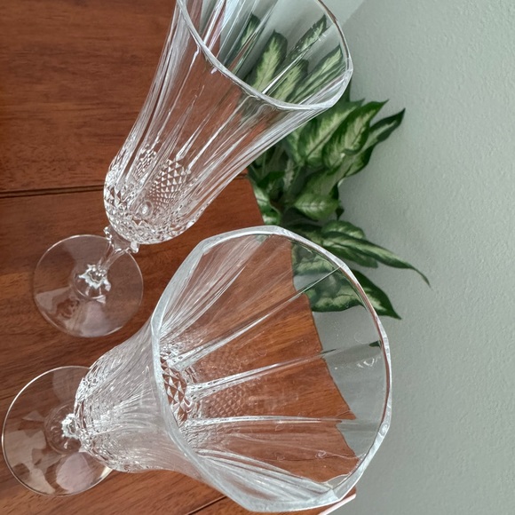 Vintage dArques Longchamp Cut Glass Crystal Champagne Toasting Flutes. - Picture 5 of 5